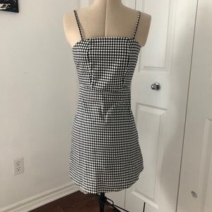 Black and white checkered mini dress
